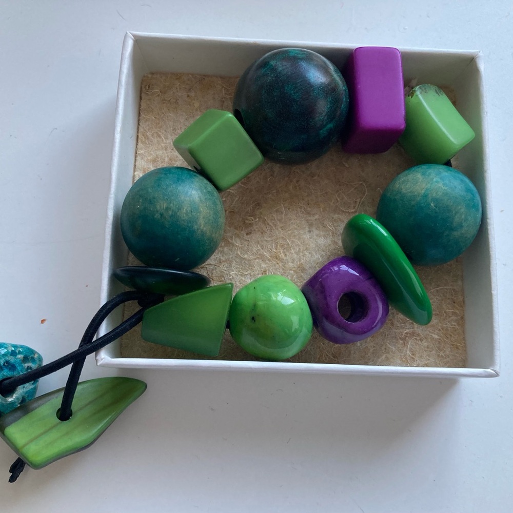 Handmade Colorful Beaded Bracelet made by local potter and jewelry craftsman!